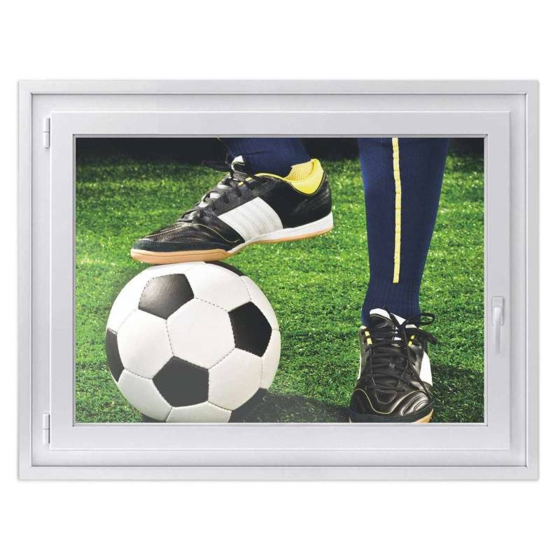 Fensterfolie [quer] - Design: Fussballstar 120x90 cm von creatisto