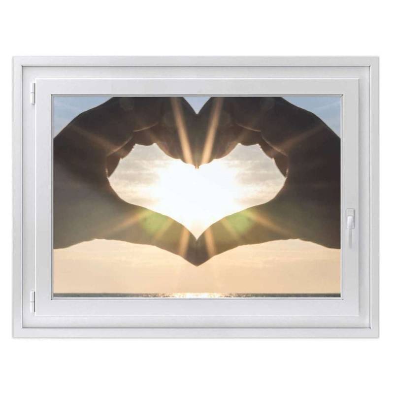 Fensterfolie [quer] - Design: Sunny Heart 120x90 cm von creatisto