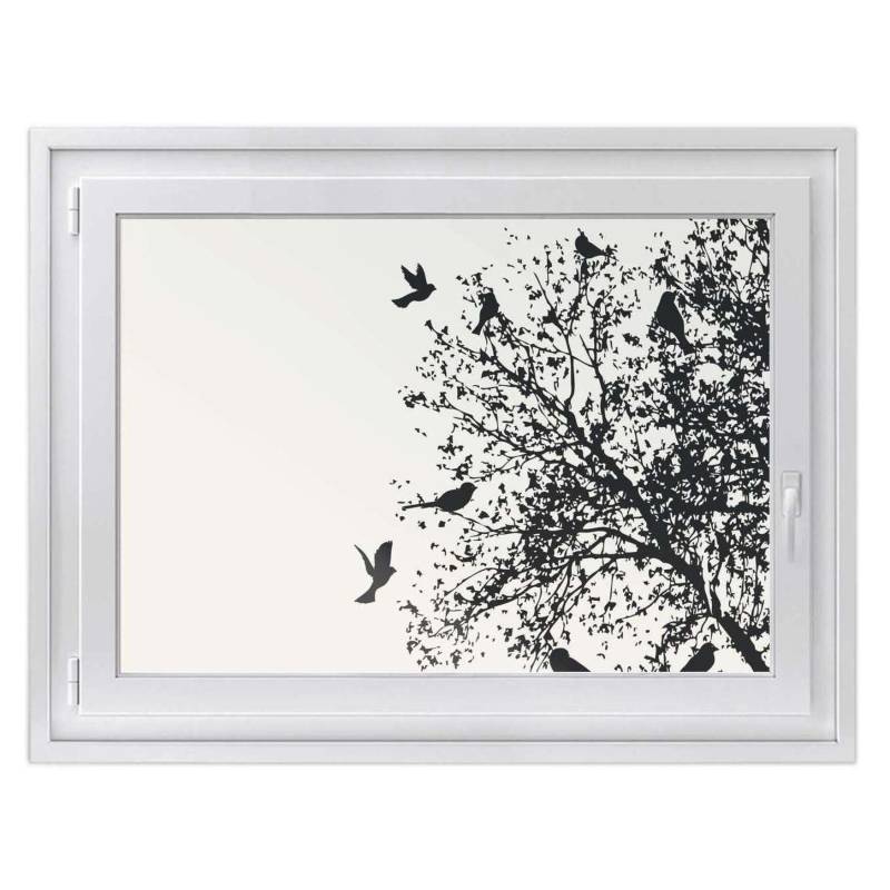 Fensterfolie [quer] - Design: Tree and Birds 2 40x30 cm von creatisto