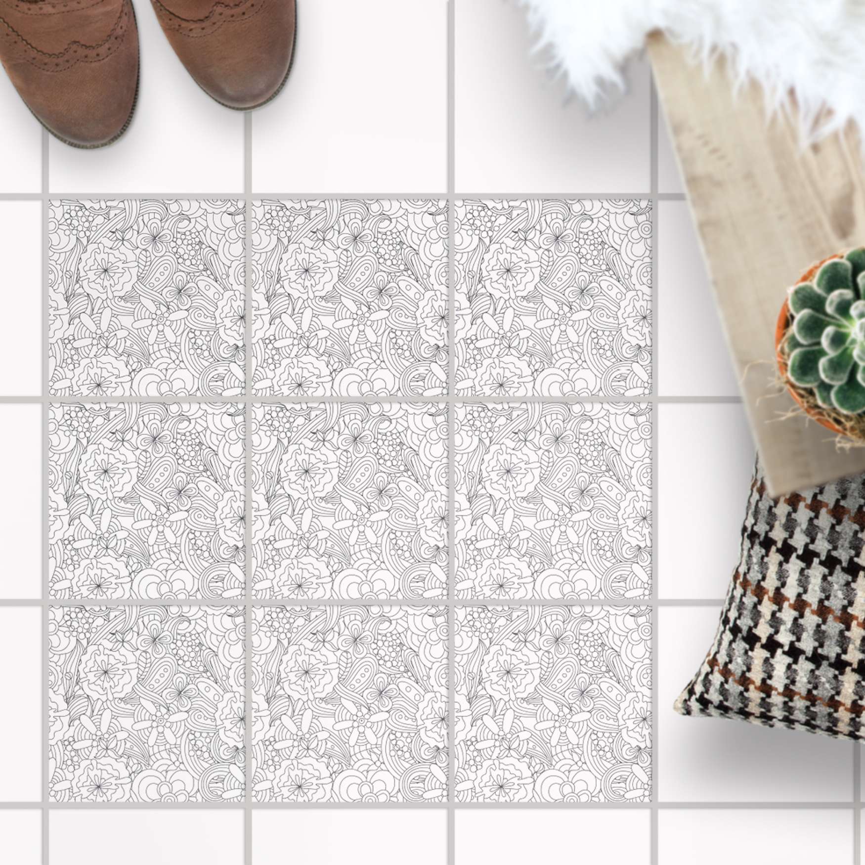 Fliesenaufkleber Boden f?r K?che & Bad  - Design: Creative Lines 20x20 cm / 72 St?ck von creatisto