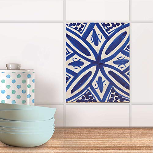 Fliesenaufkleber für Bad und Küche I Fliesen Folie Sticker wiederablösbar I Fliesen renovieren - Fliesenmuster für Bad- und Küchenfliesen I Design: Spanish Tile 7 von creatisto