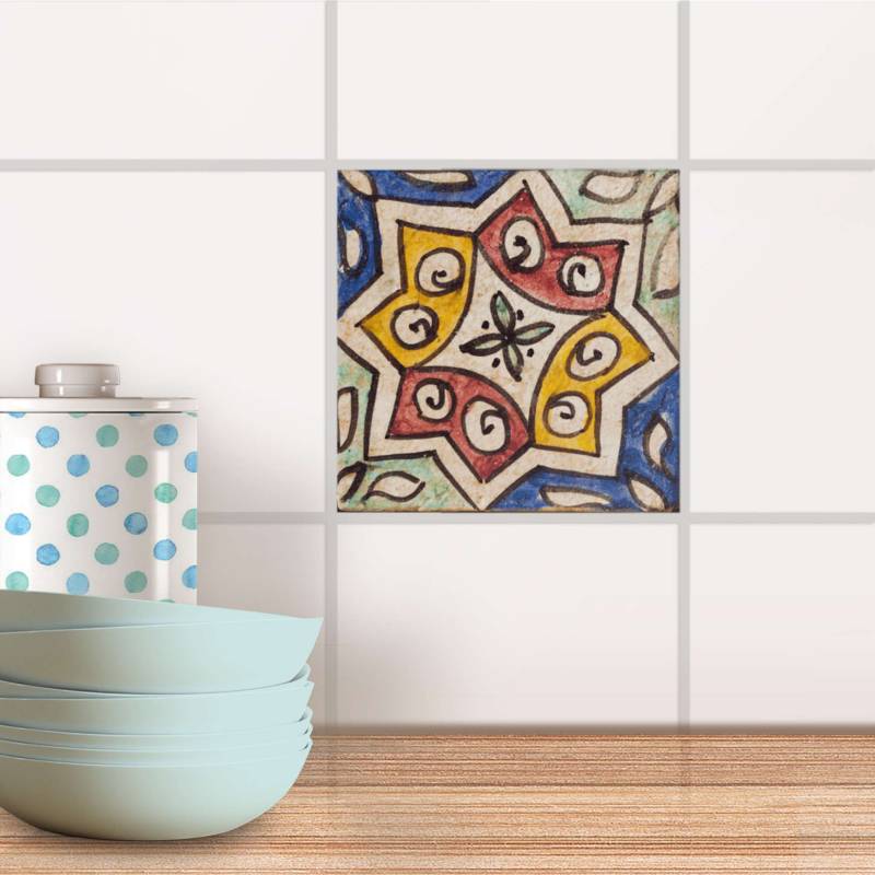Fliesenaufkleber f?r K?che & Bad - Design: Spanish Tile 6 20x20 cm von creatisto