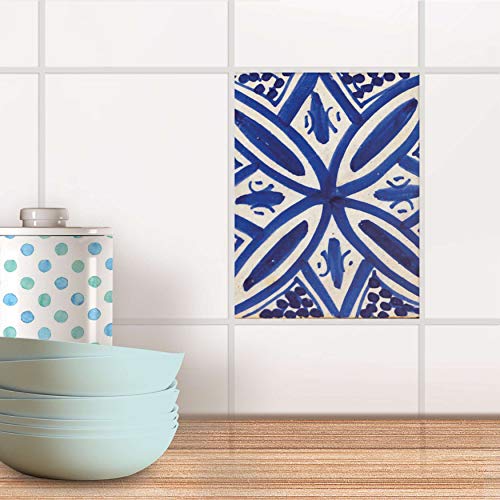 Fliesenbild für Bad und Küche I Fliesen Aufkleber Folie selbstklebend I Fliesen renovieren - Stickerfliesen für Küchen- und Badfliesen I Design: Spanish Tile 7 von creatisto