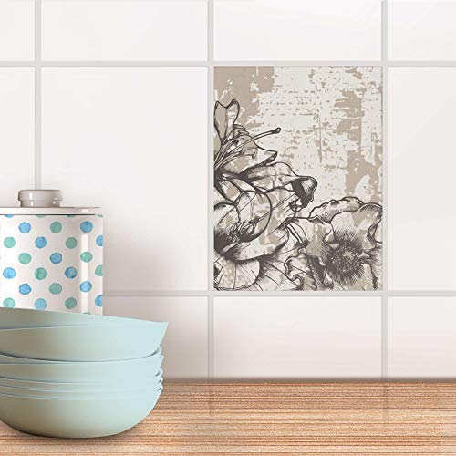 Fliesenbild für Küche und Bad I Fliesen Aufkleber Folie selbstklebend I Fliesen verschönern - Fliesenverkleidung für Küchen- und Badfliesen I Design: Styleful Vintage 1 von creatisto