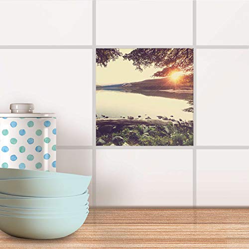 Fliesenbild für Küche und Bad I Fliesen-Folie Sticker selbstklebend I Fliesen verschönern - Fliesenmuster für Küchen- und Badfliesen I Design: Seaside Dreams von creatisto