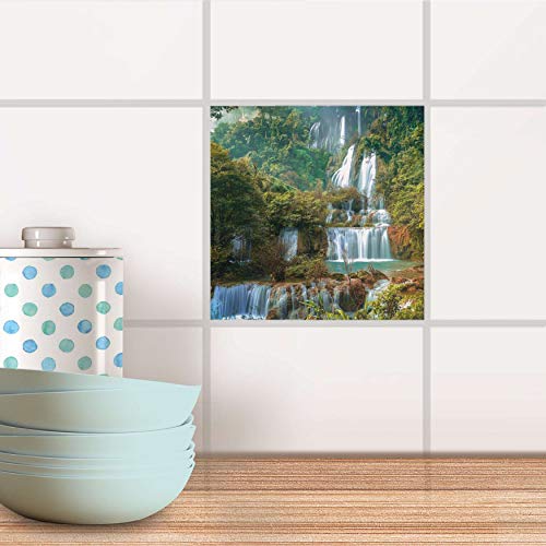 Fliesenbild für Küche und Bad I Fliesen-Sticker Aufkleber selbstklebend I Fliesen verschönern - Dekorfliesen für Küchen- und Badfliesen I Design: Rainforest von creatisto