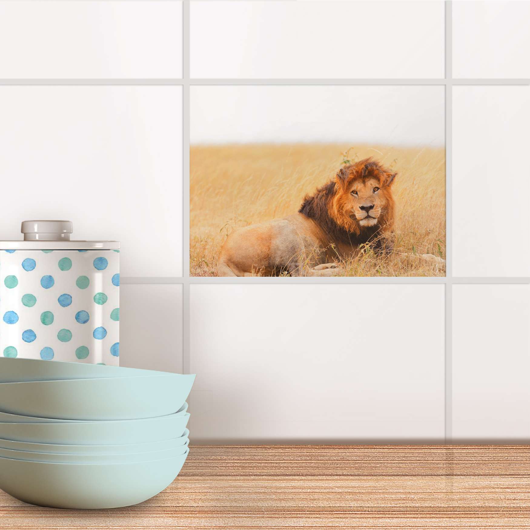 Fliesenfolie für Küche & Bad - Design: Lion King 20x15 cm von creatisto