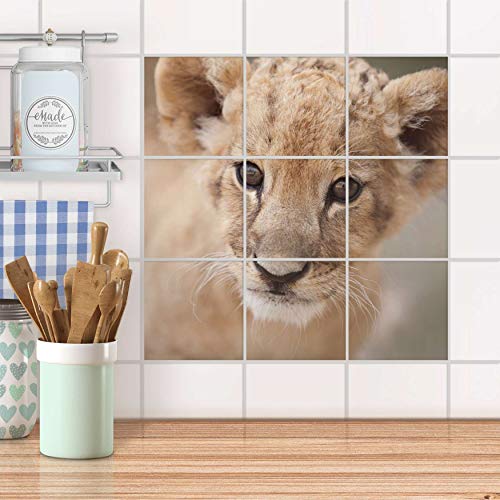Fliesentattoo für Küche und Bad I Fliesen Sticker Aufkleber wiederablösbar I Fliesen verschönern - Dekorfliesen für Bad- und Küchenfliesen I Design: Simba von creatisto