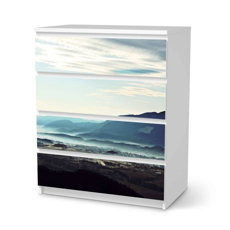Folie f?r M?bel IKEA Malm Kommode 4 Schubladen - Design: Fog Village Folie f?r M?bel IKEA Malm Kommode 4 Schubladen - Design: Fog Village von creatisto