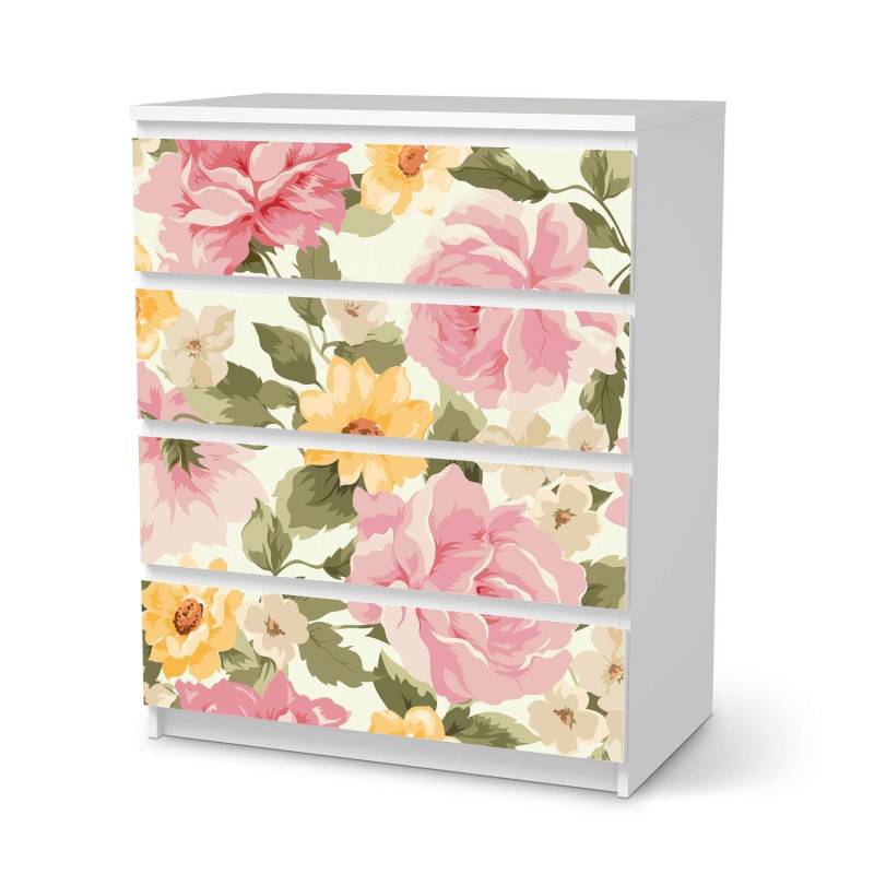 Folie f?r M?bel IKEA Malm Kommode 4 Schubladen - Design: Vintage Flowers von creatisto