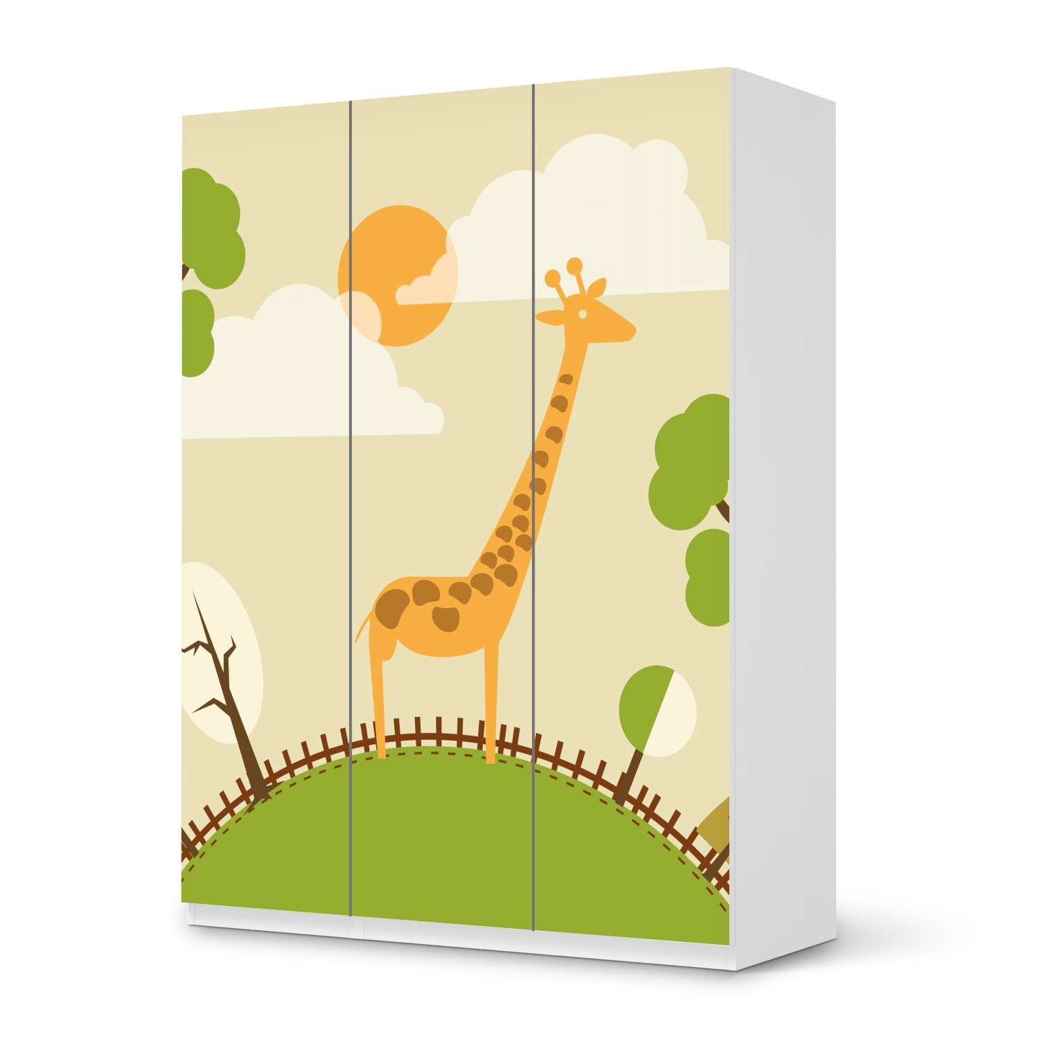 Folie f?r M?bel IKEA Pax Schrank 201 cm H?he - 3 T?ren - Design: Mountain Giraffe von creatisto