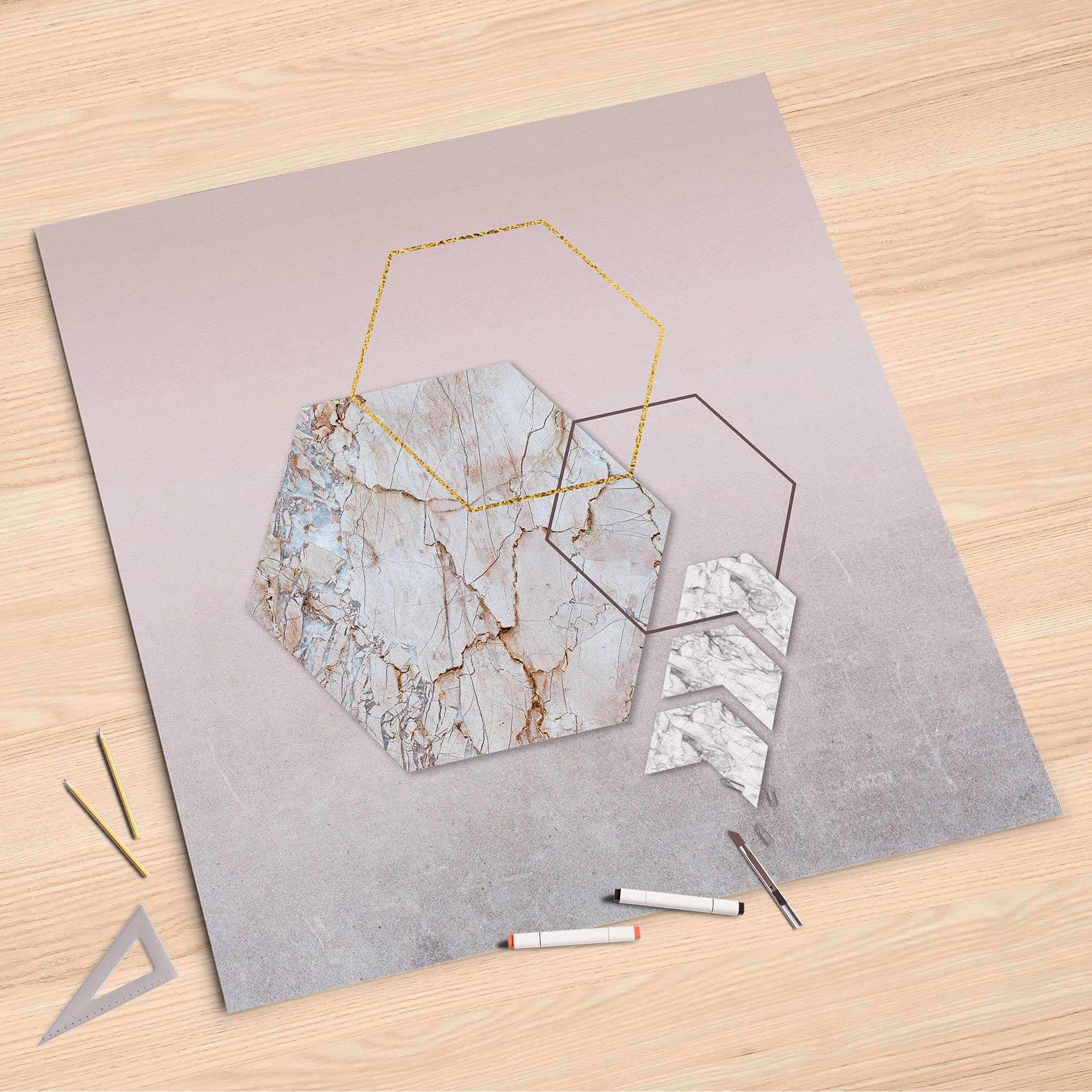 Folienbogen (90x90 cm) - Design: Hexagon von creatisto
