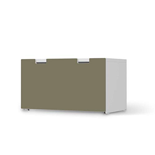 Möbelfolie für Kinderzimmer und Babyzimmer - passend für IKEA Stuva Banktruhe I Schöne Kinder-Möbel-Deko - Design: Braungrau Light von creatisto