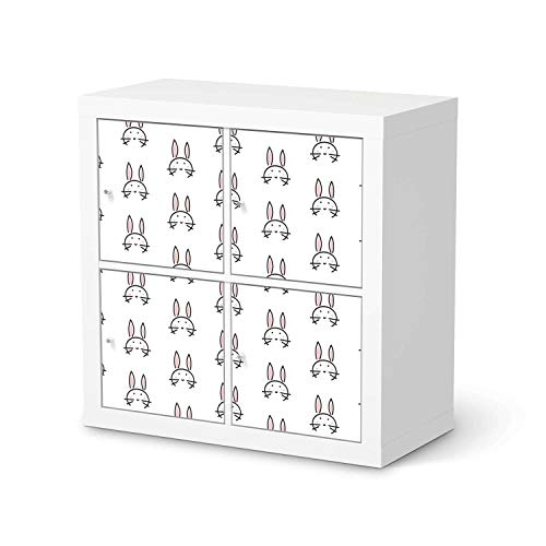 Kinder Möbelfolie selbstklebend - passend für IKEA Kallax Regal 4 Türen I Hochwertige Kinderzimmer Deko - Möbeldeko für Kinder- und Babyzimmer I Design: Hoppel von creatisto