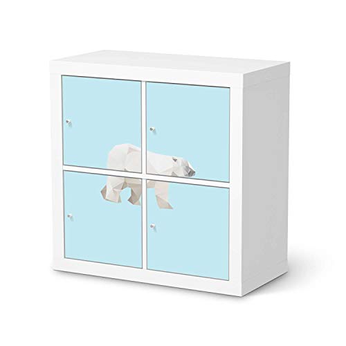 Kinder Möbeltattoo - passend für IKEA Kallax Regal 4 Türen I Hochwertige Baby-Zimmer Deko - Möbeldekoration für Kinder- und Babyzimmer I Design: Origami Polar Bear von creatisto