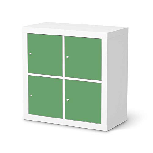 Klebe-Folie Möbel passend für IKEA Kallax Regal 4 Türen I Möbelfolie - Möbel-Folie Tattoo Sticker I Schöner Wohnen für Schlafzimmer und Wohnzimmer - Design: Grün Light von creatisto