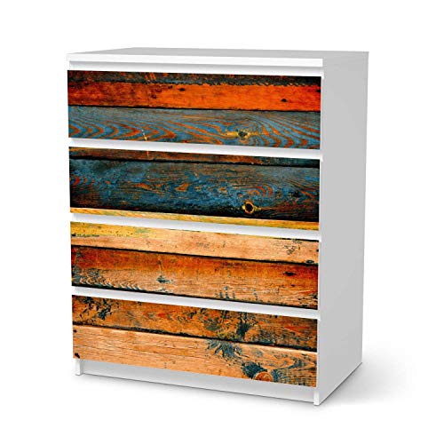 Klebe-Folie Möbel passend für IKEA Malm Kommode 4 Schubladen I Möbelfolie - Möbel-Folie Tattoo Sticker I Schöner Wohnen für Schlafzimmer und Wohnzimmer - Design: Wooden Klebe-Folie Möbel passend für IKEA Malm Kommode 4 Schubladen I Möbelfolie - Möbel-Folie Tattoo Sticker I Schöner Wohnen für Schlafzimmer und Wohnzimmer - Design: Wooden von creatisto
