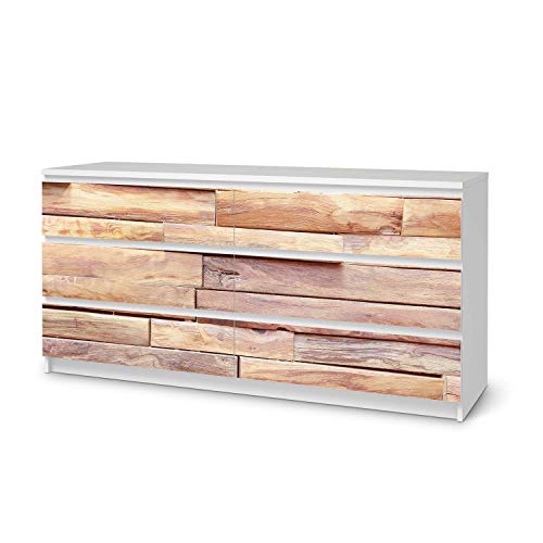 Klebe-Folie Möbel passend für IKEA Malm Kommode 6 Schubladen (breit) I Möbelfolie - Möbel-Folie Tattoo Sticker I Schöner Wohnen für Schlafzimmer und Wohnzimmer - Design: Artwood von creatisto