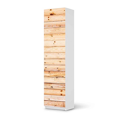 Klebe-Folie Möbel passend für IKEA Pax Schrank 201 cm Höhe - 1 Tür I Möbelfolie - Möbel-Folie Tattoo Sticker I Schöner Wohnen für Schlafzimmer und Wohnzimmer - Design: Bright Planks von creatisto