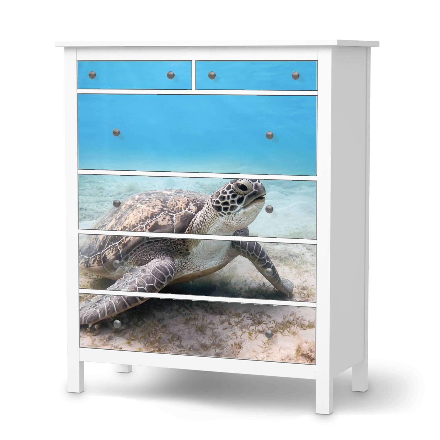 Klebefolie IKEA Hemnes Kommode 6 Schubladen - Design: Green Sea Turtle von creatisto