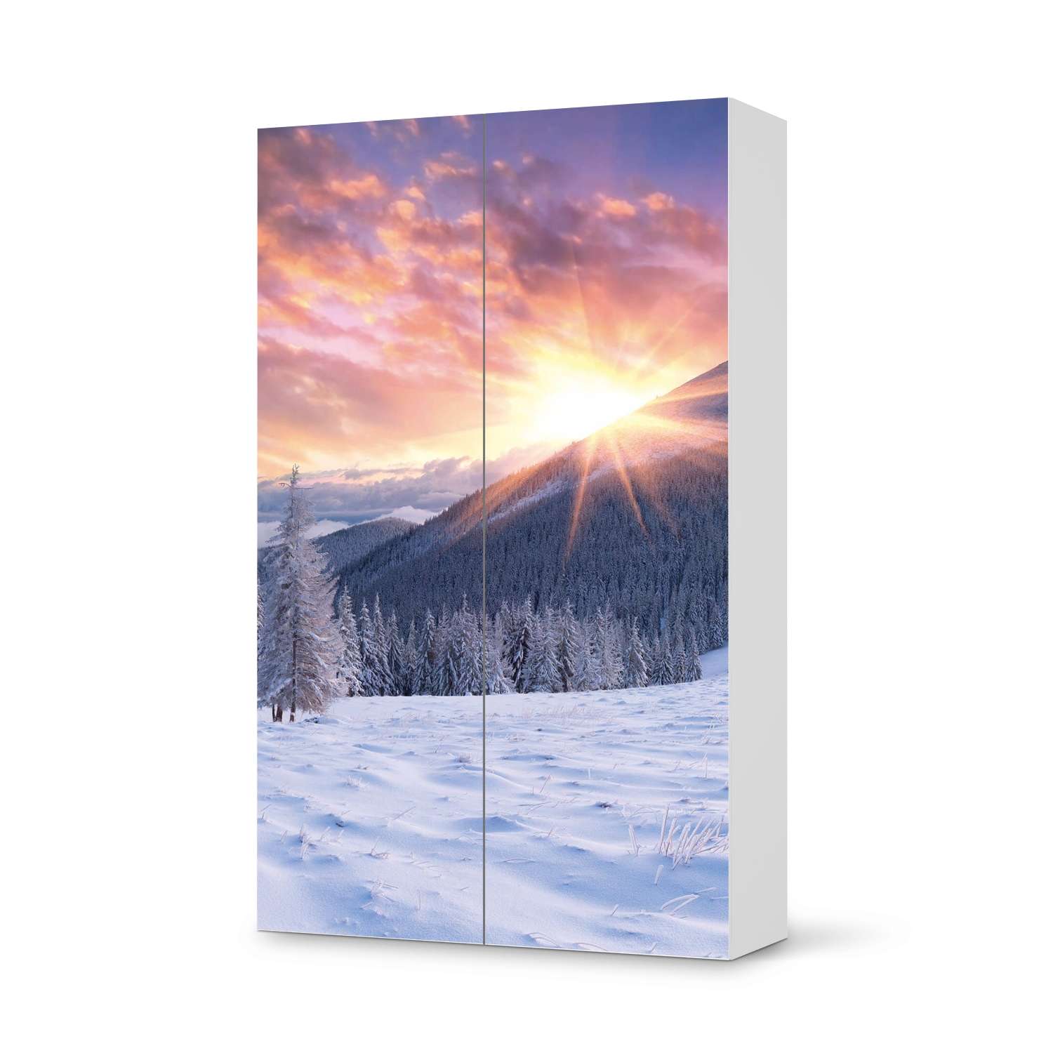 Klebefolie f?r M?bel IKEA Besta Schrank 2 T?ren (hoch) - Design: Zauberhafte Winterlandschaft von creatisto