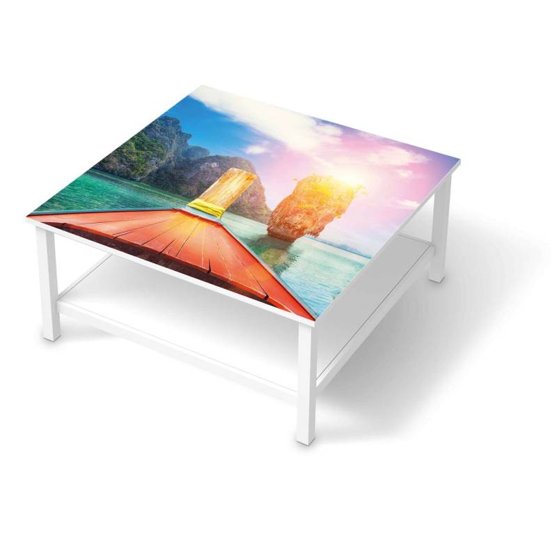 Klebefolie f?r M?bel IKEA Hemnes Tisch 90x90 cm - Design: Blue Water Lagoon von creatisto