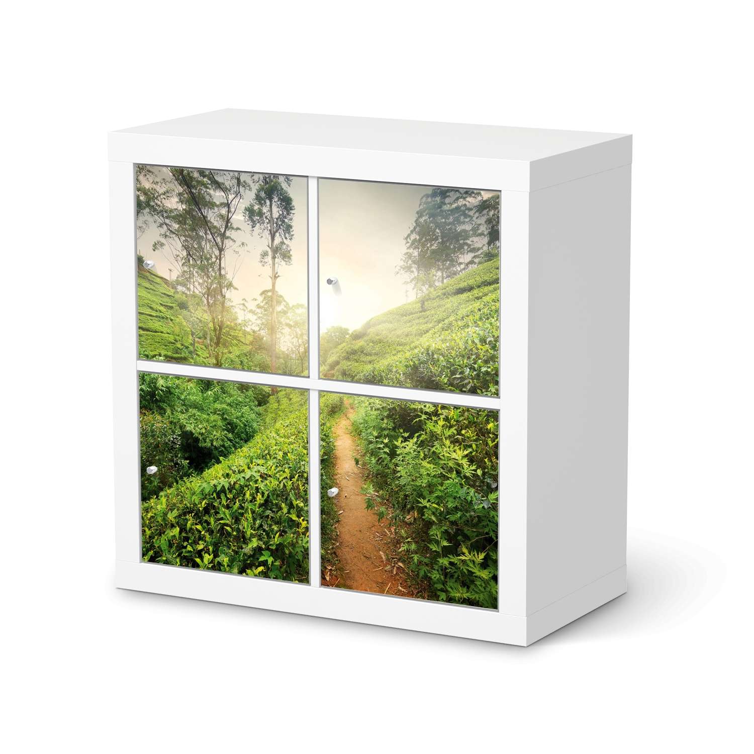 Klebefolie f?r M?bel IKEA Kallax Regal 4 T?ren - Design: Green Tea Fields von creatisto
