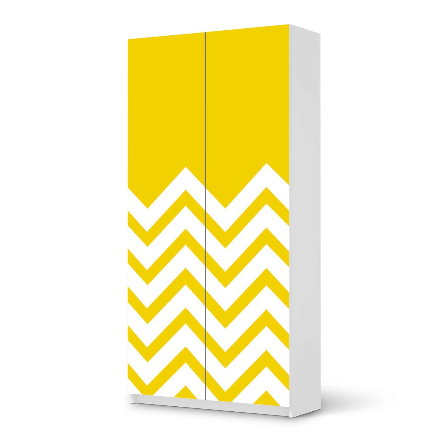 Klebefolie f?r M?bel IKEA Pax Schrank 201 cm H?he - 2 T?ren - Design: Gelbe Zacken von creatisto