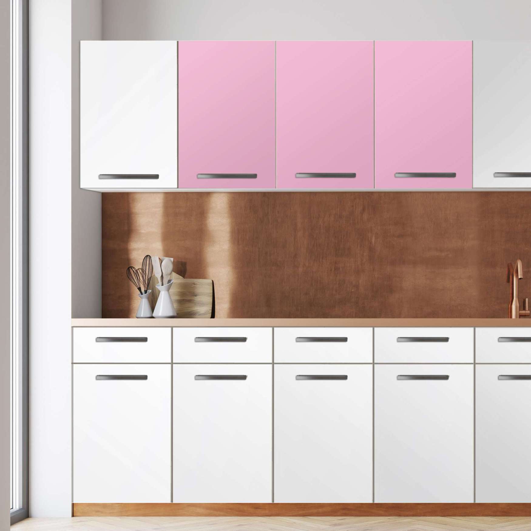 Klebefolie f?r die K?che - Wandschrank 120 cm [Breite] - Pink Light 120x60 cm (BxH) von creatisto