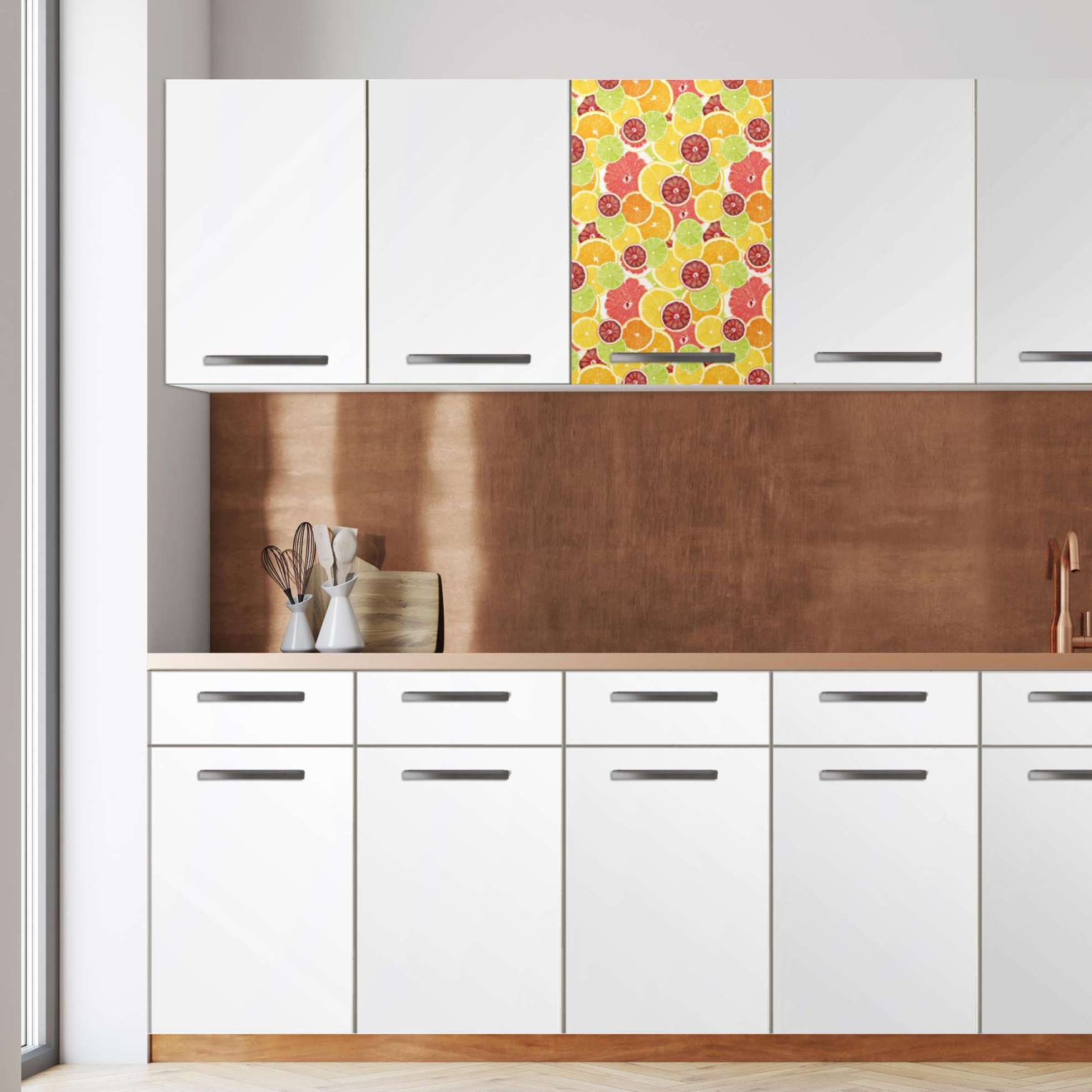Klebefolie f?r die K?che - Wandschrank 40 cm [Breite] - Citrus 40x70 cm (BxH) von creatisto