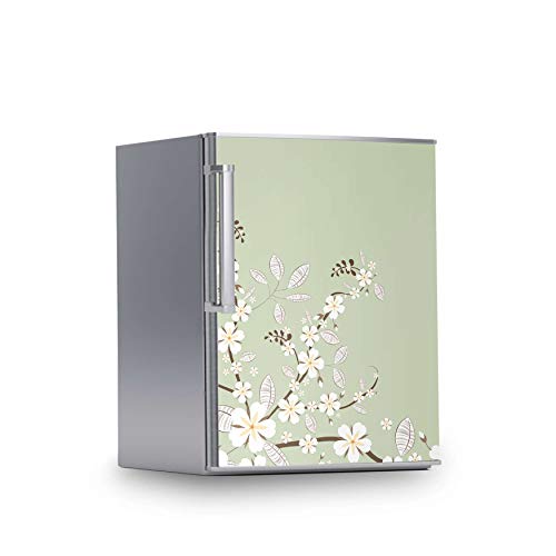 Kühlschrank Aufkleber I Dekoration für Kühlschranktür - Sticker Folie selbstklebend I Deko Küche - Design: White Blossoms von creatisto