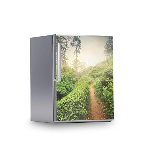 Kühlschrank Designfolie I Dekosticker für Kühlschrankfront - Sticker Aufkleber selbstklebend I Tattoo Küche - Design: Green Tea Fields von creatisto