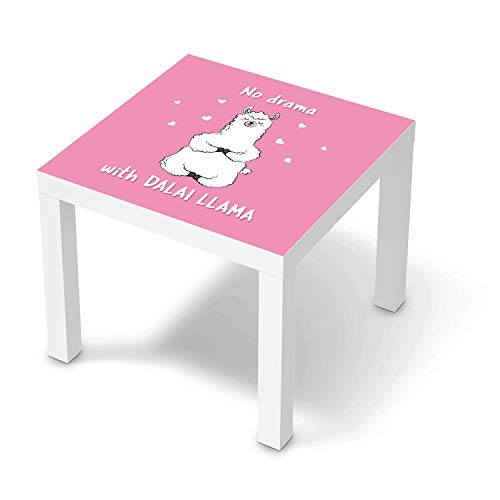 Möbel-Folie für Kinder - passend für IKEA Lack Tisch 55x55 cm I Tolle Möbelfolie für Kinder-Möbel Deko I Design: Dalai Llama von creatisto
