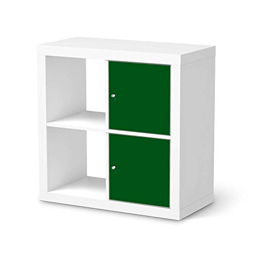 Möbel-Folie passend für IKEA Kallax Regal 2 Türen Hoch I Möbeldekoration - Möbel-Sticker Aufkleber Folie I Deko Wohnung für Wohnzimmer, Schlafzimmer - Design: Grün Dark von creatisto