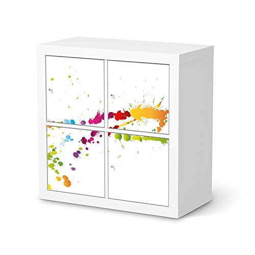 Möbel-Folie passend für IKEA Kallax Regal 4 Türen I Möbelfolie - Möbel-Tattoo Sticker Aufkleber I Deko Ideen Wohnung für Esszimmer und Wohnzimmer - Design: Splash 2 von creatisto