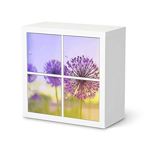 Möbel-Folie passend für IKEA Kallax Regal 4 Türen I Möbelfolie - Möbel-Tattoo Sticker Aufkleber I Deko Ideen Wohnung für Esszimmer und Wohnzimmer - Design: Spring Flower von creatisto