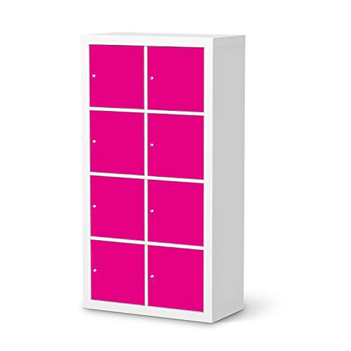 Möbel-Folie passend für IKEA Kallax Regal 8 Türen I Möbeldekoration - Möbel-Sticker Aufkleber Folie I Deko Wohnung für Wohnzimmer, Schlafzimmer - Design: Pink Dark von creatisto