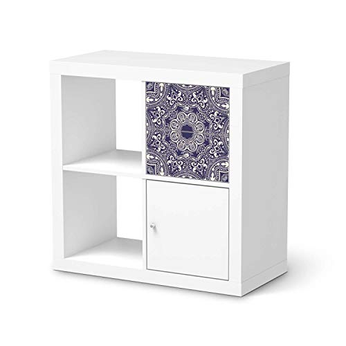 Möbel-Folie passend für IKEA Kallax Regal Schubladen I Möbelfolie - Möbel-Tattoo Sticker Aufkleber I Deko Wohnung für Esszimmer und Wohnzimmer - Design: Blue Mandala von creatisto