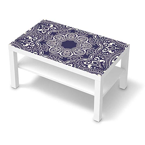 Möbel-Folie passend für IKEA Lack Tisch 90x55 cm I Möbeldekoration - Möbel-Sticker Aufkleber Folie I Deko Wohnung für Wohnzimmer, Schlafzimmer - Design: Blue Mandala von creatisto