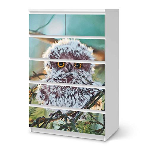 Möbel-Folie passend für IKEA Malm Kommode 6 Schubladen (hoch) I Möbelfolie - Möbel-Tattoo Sticker Aufkleber I Deko Ideen Wohnung für Esszimmer und Wohnzimmer - Design: Wuschel von creatisto