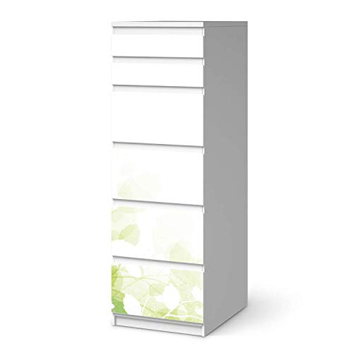 Möbel-Folie passend für IKEA Malm Kommode 6 Schubladen (schmal) I Möbeldekoration - Möbel-Sticker Aufkleber Folie I Deko Wohnung für Wohnzimmer, Schlafzimmer - Design: Flower Light von creatisto