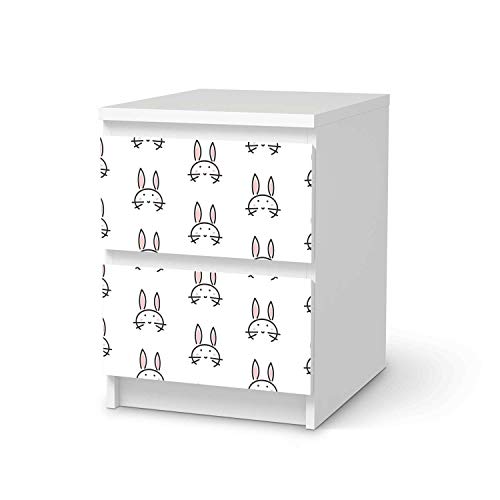 Möbel Klebefolie für Kinder - passend für IKEA Malm Kommode 2 Schubladen I Tolle Möbelsticker für Kinderzimmer Einrichtung I Design: Hoppel von creatisto