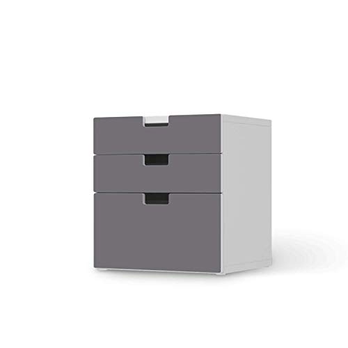 Möbel Klebefolie für Kinder - passend für IKEA Stuva Kommode - 3 Schubladen (Kombination 1) I Tolle Möbelsticker für Kinderzimmer Einrichtung I Design: Grau Light von creatisto