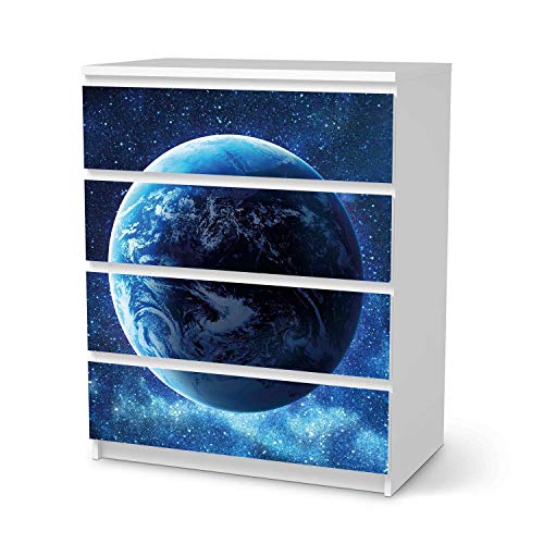 Möbel Klebefolie passend für IKEA Malm Kommode 4 Schubladen I Möbelsticker - Möbel-Aufkleber Folie Tattoo I Wohndeko für Wohnzimmer und Schlafzimmer - Design: Planet Blue Möbel Klebefolie passend für IKEA Malm Kommode 4 Schubladen I Möbelsticker - Möbel-Aufkleber Folie Tattoo I Wohndeko für Wohnzimmer und Schlafzimmer - Design: Planet Blue von creatisto