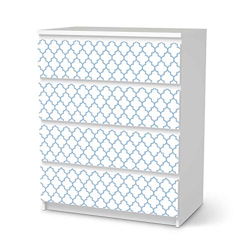 Möbel Klebefolie passend für IKEA Malm Kommode 4 Schubladen I Möbelsticker - Möbel-Aufkleber Folie Tattoo I Wohndeko für Wohnzimmer und Schlafzimmer - Design: Retro Pattern - Blau Möbel Klebefolie passend für IKEA Malm Kommode 4 Schubladen I Möbelsticker - Möbel-Aufkleber Folie Tattoo I Wohndeko für Wohnzimmer und Schlafzimmer - Design: Retro Pattern - Blau von creatisto