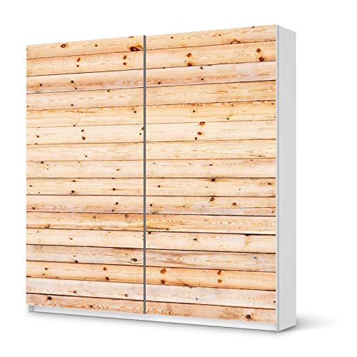 Möbel Klebefolie passend für IKEA Pax Schrank 201 cm Höhe - Schiebetür I Möbelsticker - Möbel-Aufkleber Folie Tattoo I Wohndeko für Wohnzimmer und Schlafzimmer - Design: Bright Planks von creatisto