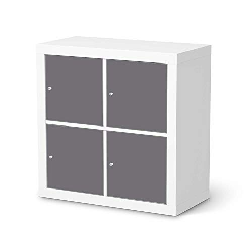 Möbel-Tattoo passend für IKEA Kallax Regal 4 Türen I Möbelsticker - Möbel-Sticker Aufkleber Folie I Innendekoration für Esszimmer, Wohnzimmer - Design: Grau Light von creatisto