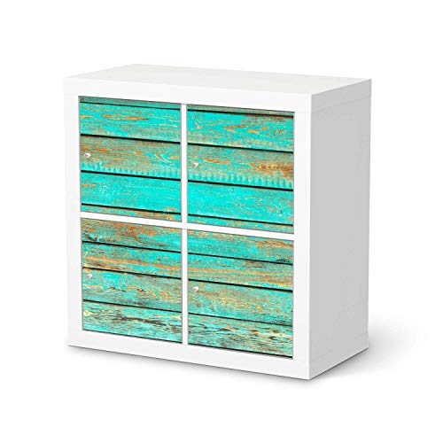 Möbel-Tattoo passend für IKEA Kallax Regal 4 Türen I Möbelsticker - Möbel-Sticker Aufkleber Folie I Innendekoration für Esszimmer, Wohnzimmer - Design: Wooden Aqua Möbel-Tattoo passend für IKEA Kallax Regal 4 Türen I Möbelsticker - Möbel-Sticker Aufkleber Folie I Innendekoration für Esszimmer, Wohnzimmer - Design: Wooden Aqua von creatisto