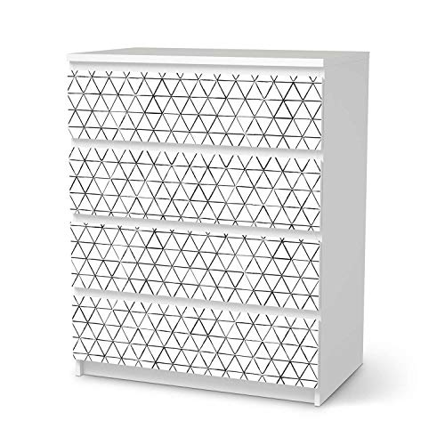 Möbel-Tattoo passend für IKEA Malm Kommode 4 Schubladen I Möbelfolie - Möbel-Aufkleber Folie Tattoo I Deko DIY für Wohnzimmer und Schlafzimmer - Design: Mediana von creatisto