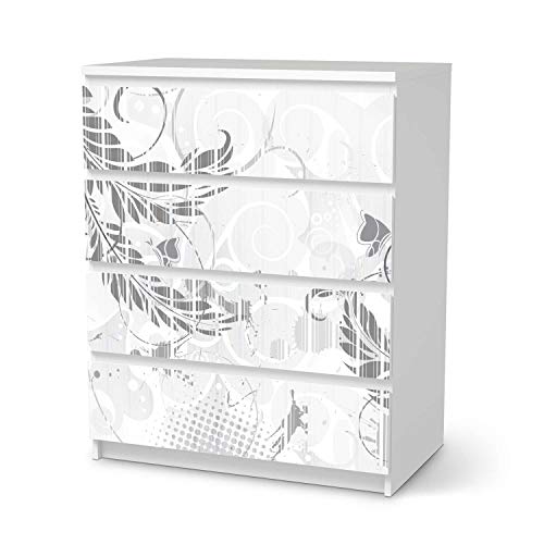 Möbel-Tattoo passend für IKEA Malm Kommode 4 Schubladen I Möbelsticker - Möbel-Sticker Aufkleber Folie I Innendekoration für Esszimmer, Wohnzimmer - Design: Florals Plain 2 Möbel-Tattoo passend für IKEA Malm Kommode 4 Schubladen I Möbelsticker - Möbel-Sticker Aufkleber Folie I Innendekoration für Esszimmer, Wohnzimmer - Design: Florals Plain 2 von creatisto